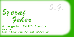 szeraf feher business card